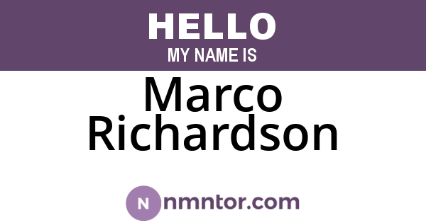 Marco Richardson