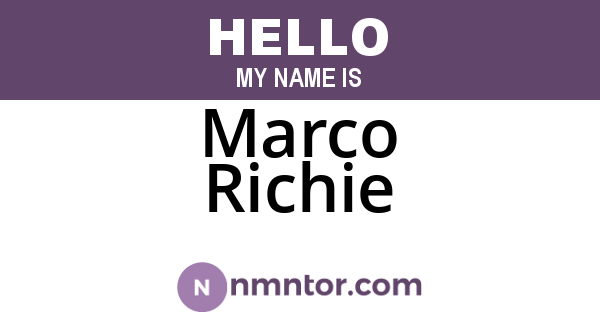 Marco Richie
