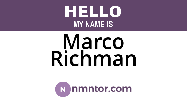 Marco Richman
