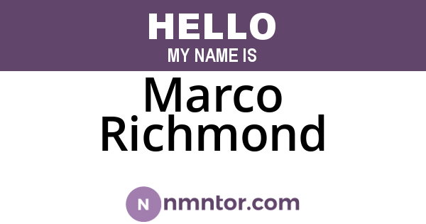 Marco Richmond