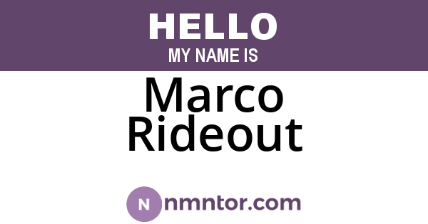 Marco Rideout