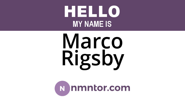 Marco Rigsby