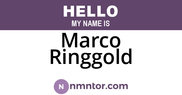 Marco Ringgold