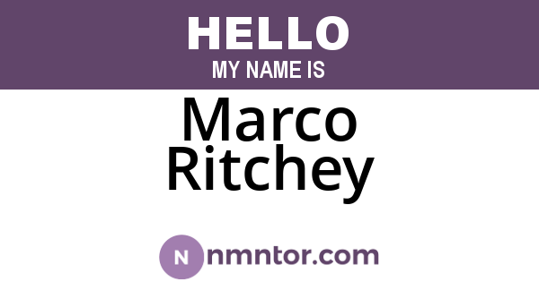 Marco Ritchey