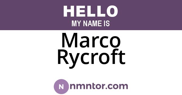 Marco Rycroft