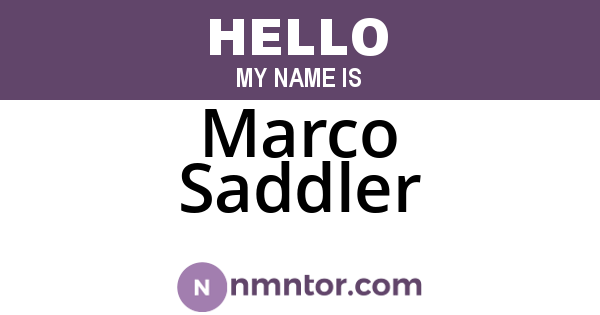 Marco Saddler