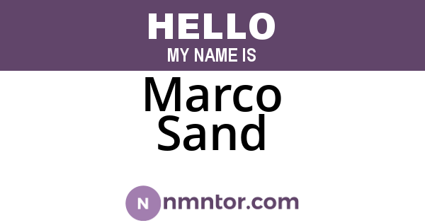 Marco Sand