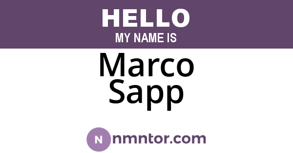 Marco Sapp
