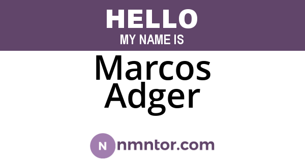 Marcos Adger