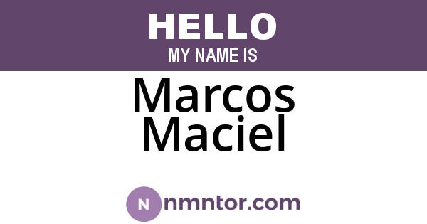 Marcos Maciel