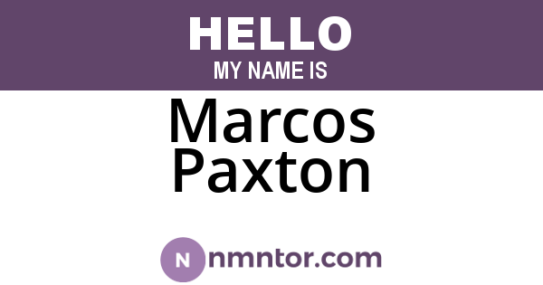 Marcos Paxton