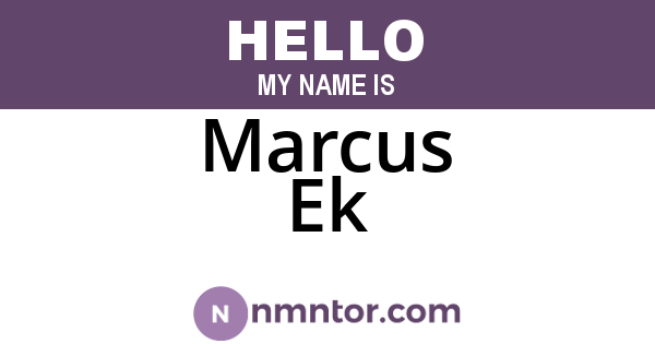 Marcus Ek