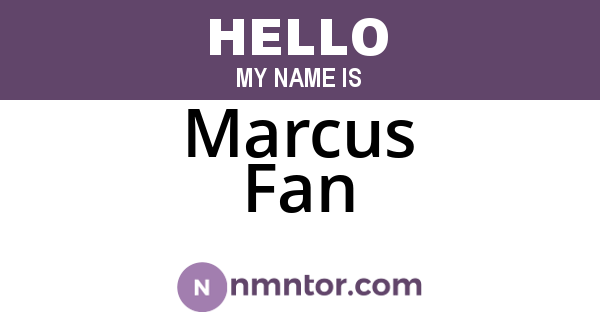 Marcus Fan