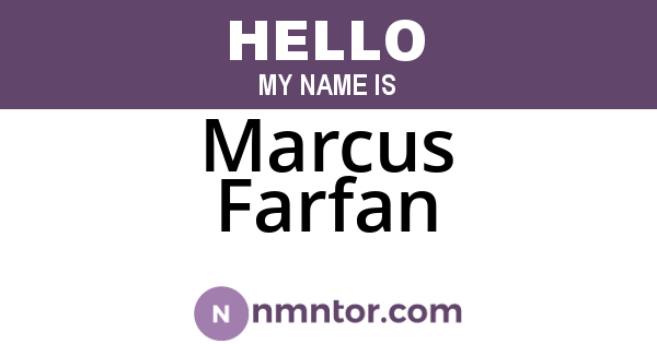 Marcus Farfan
