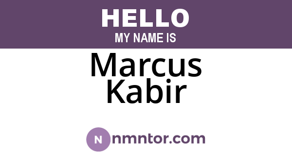 Marcus Kabir