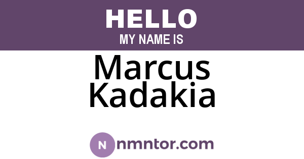 Marcus Kadakia