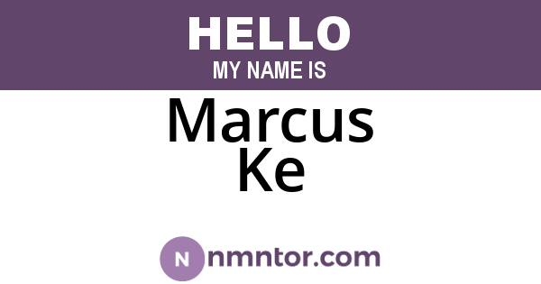 Marcus Ke