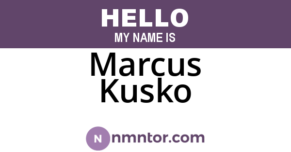Marcus Kusko