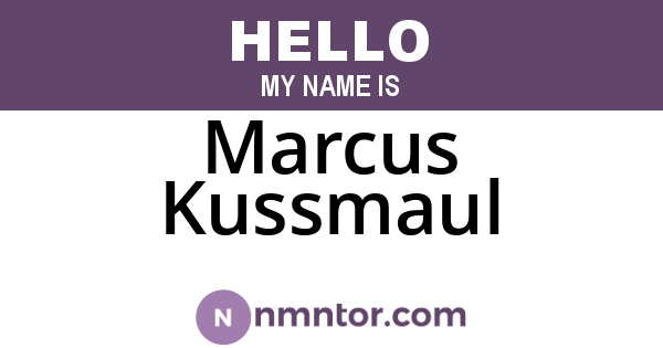 Marcus Kussmaul