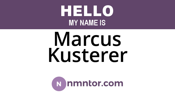 Marcus Kusterer