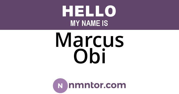 Marcus Obi