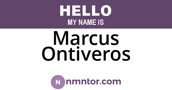 Marcus Ontiveros