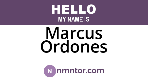Marcus Ordones