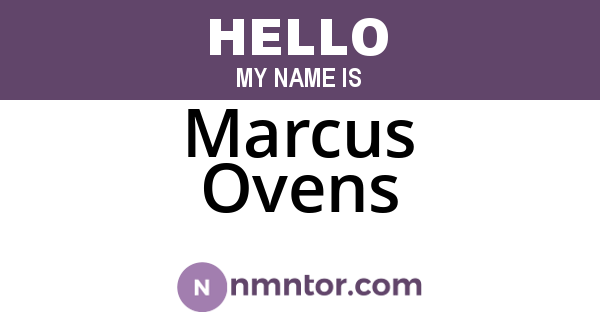 Marcus Ovens