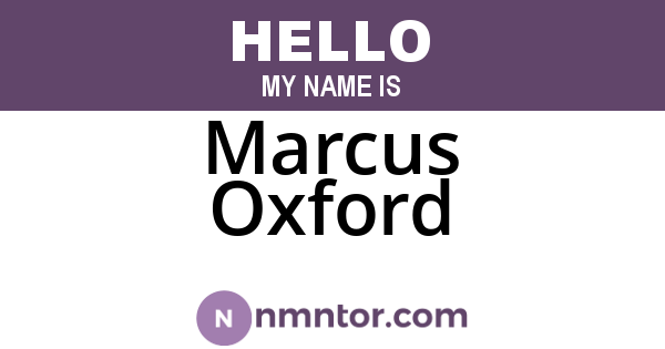 Marcus Oxford