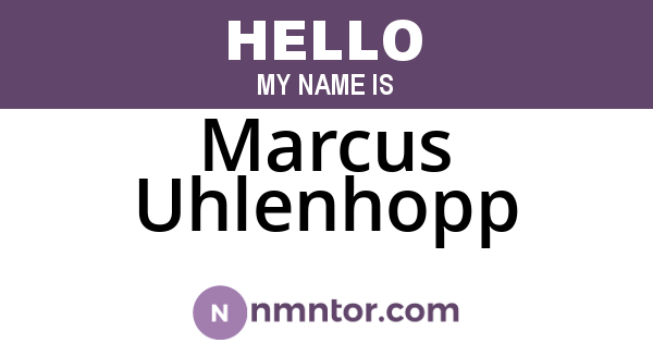 Marcus Uhlenhopp