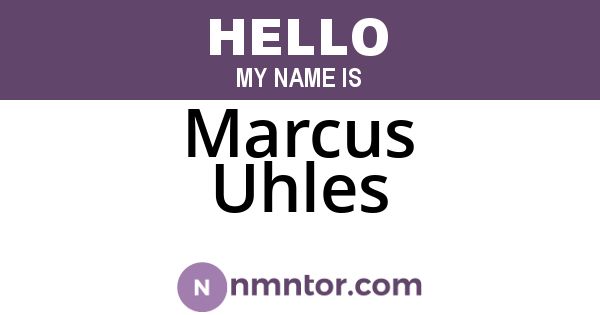 Marcus Uhles