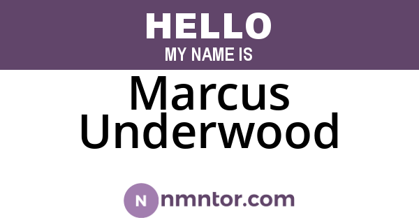 Marcus Underwood
