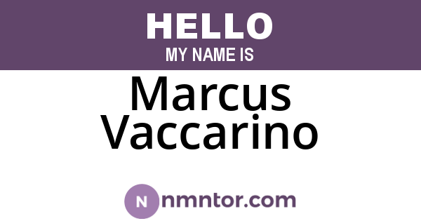 Marcus Vaccarino