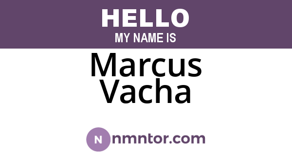 Marcus Vacha