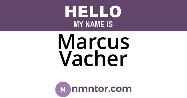 Marcus Vacher