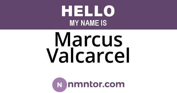 Marcus Valcarcel