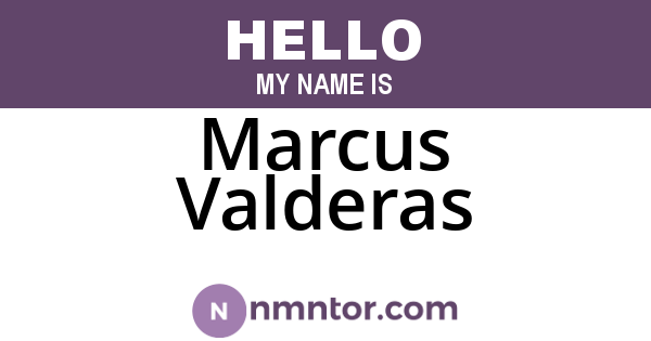 Marcus Valderas