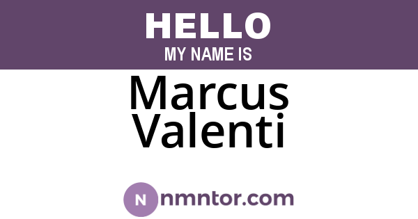 Marcus Valenti