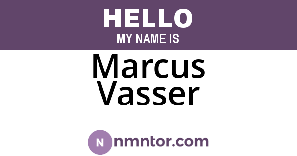 Marcus Vasser