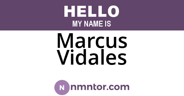 Marcus Vidales