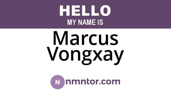Marcus Vongxay