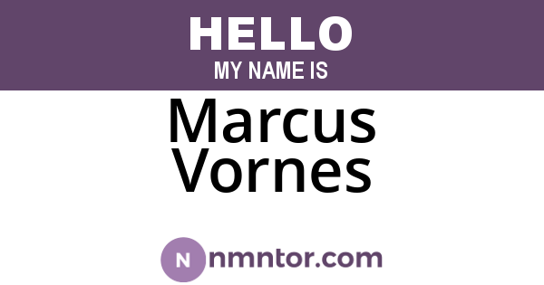 Marcus Vornes