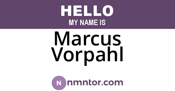 Marcus Vorpahl