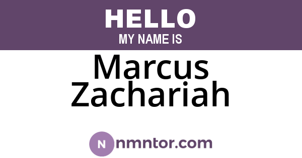 Marcus Zachariah