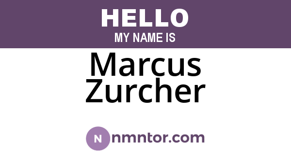 Marcus Zurcher