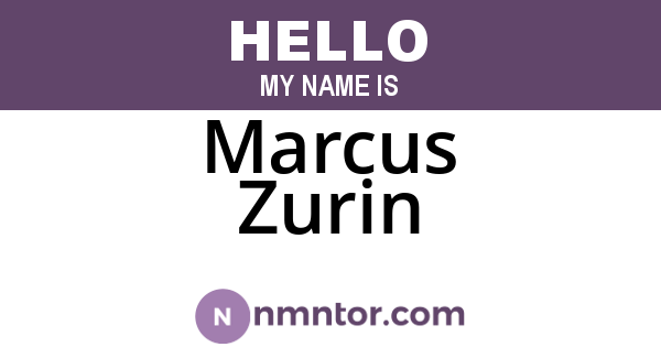 Marcus Zurin
