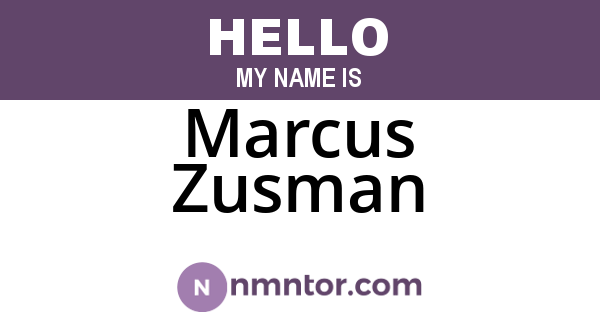 Marcus Zusman