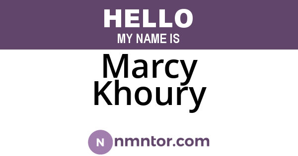 Marcy Khoury