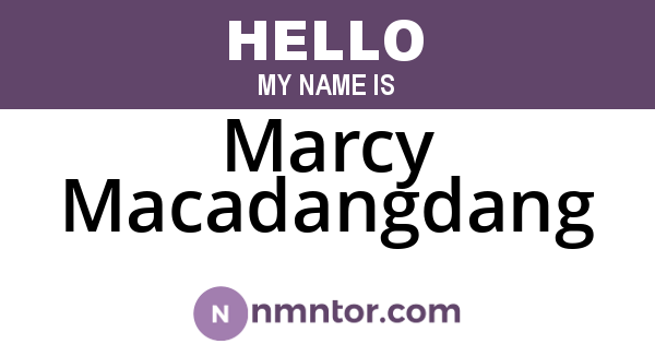 Marcy Macadangdang