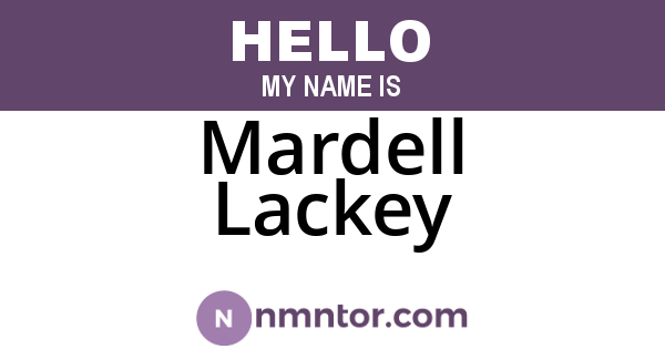 Mardell Lackey